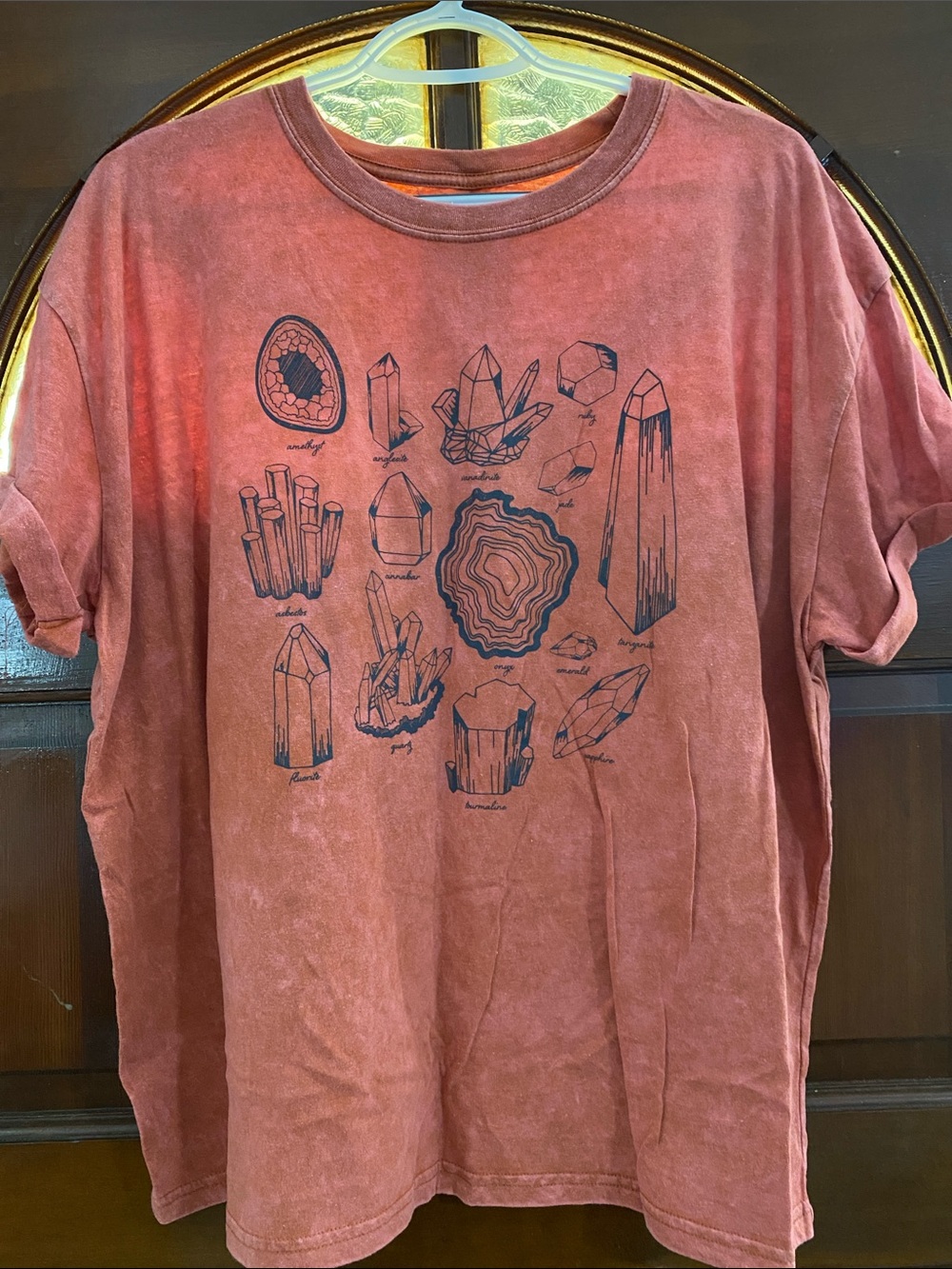 Precious Stones/Crystals Graphic Tee - Rust Red